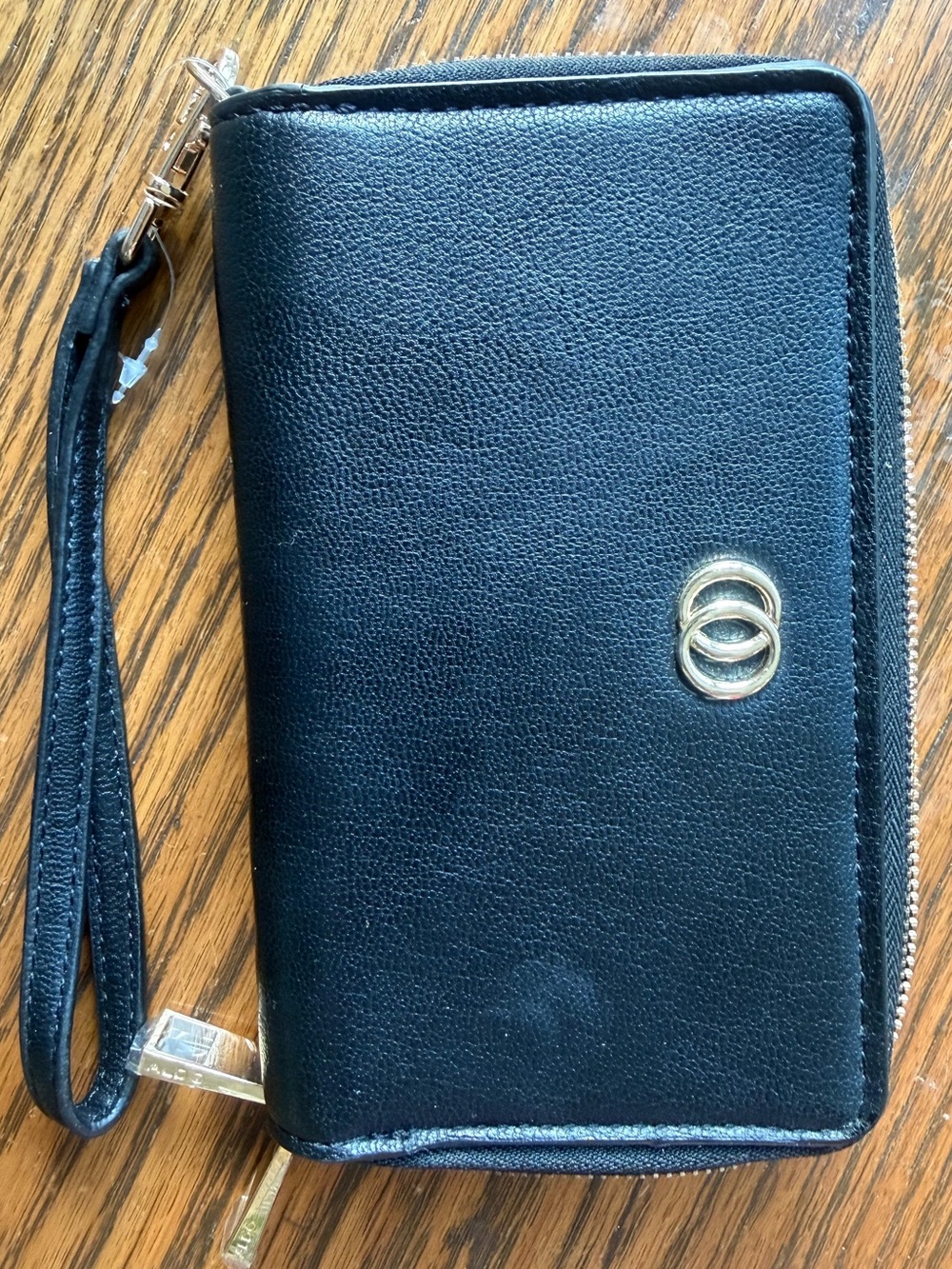 New Aldo Black Zip Wristlet - Protective Card Holder